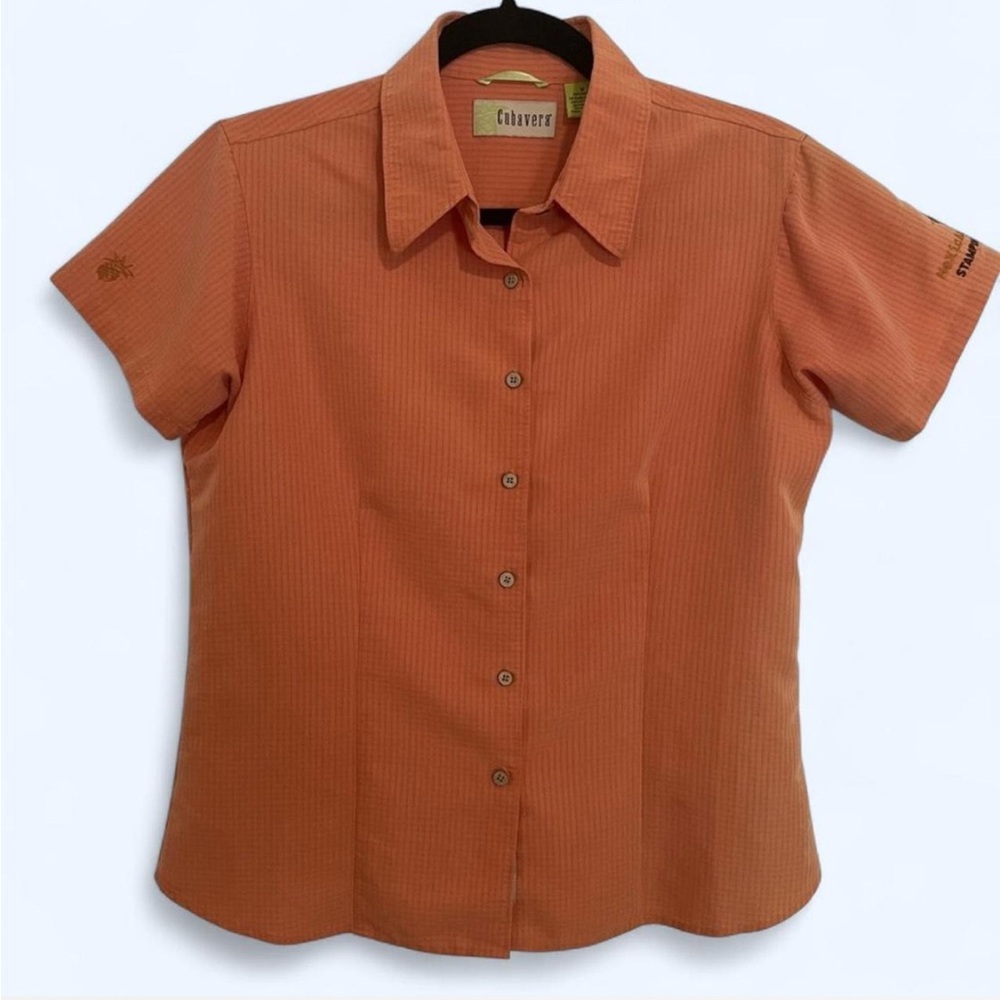 Short sleeve Cubavera moisture-wicking button down size S